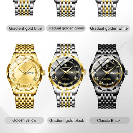 PAAZOMU Sport Original Men Clock Quartz Date Week Luxury Man Wristwatch Waterproof Luminous Stainless Steel Men's Watches Reloj