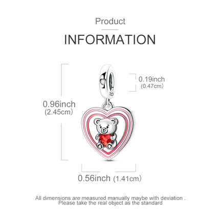 2026 Romantic Pink Color Charms Bead 925 Sterling Silver CZ Zircon Love Heart Pendants Fit Original Bracelet DIY Jewelry Gift