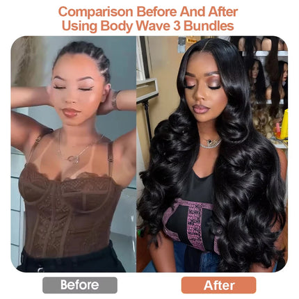 Body Wave Bundle 100% Human Hair 18 20 22 Inch Unprocessed Virgin Hair 3 4 Bundles Human Hair Extensions For Women Natural Color