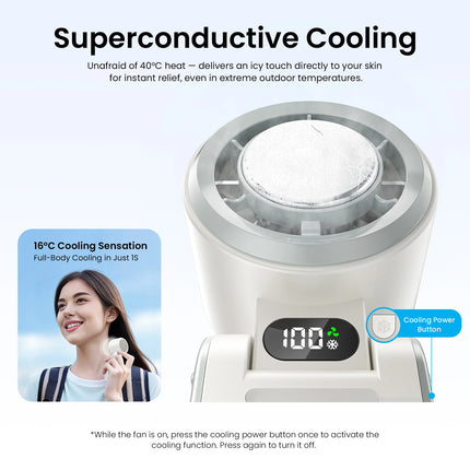 Vention Handheld Fan Superconductive Cooling 100 Speeds 13000 RPM LED Digital Display Handheld Turbo Foldable Outdoor Fan