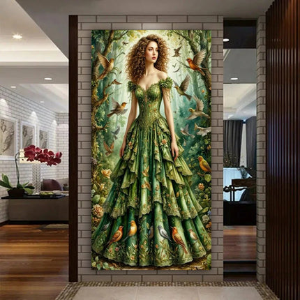 Beautiful Woman and Bird Picture Large Size Diy Diamond Art Painting New Collection Animals Full Drill Mosaic Embroidery Kits