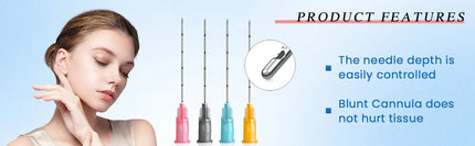 High Toughness Blunt Cannula Tips 50pcs 18G 21G 22G 23G 25G 27G 30G Easy Positioning Disposable Sterile Nose/Lip Micro Cannula