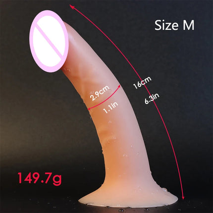 Cheap 4 Sizes Realistic  Silicone Dildo Women Erotic Anal Sex Toys Gay Soft Clitoris Vaginal Masturbators Penis Suction Cup Dick