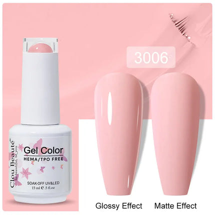 Clou Beaute 15ml Nail Gel Polish Vernis Semi Permanent UV LED Lamp Lakiery Hybrydowe Hema Free Red Nail Art Gel Lacquer Gel