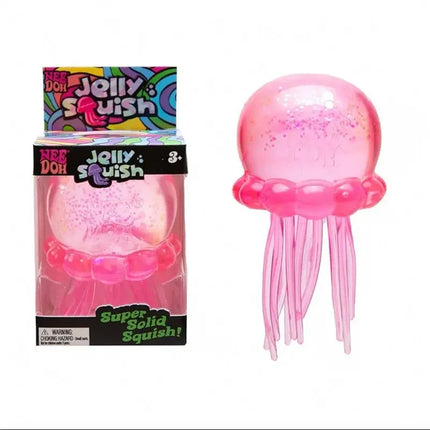 Needoh Fuzz Ball Smile Soft Jellyfish Squish Squeeze Toy Stress Anxiety Relief Stress Sensory Waterproof Water Play Sensory Toy