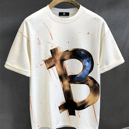 Supzoom New Arrival Summer High Street Splash Ink Printing Neutral O-neck Casual Heavy Texture Cotton Ins Loose Men T shirt