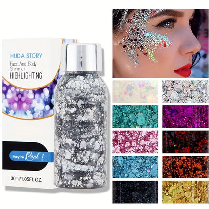 Glitter Sequins Gel Eyeshadow Cream Face Crystal Sequins Gel Shimmer High Gloss Eye Shadow Nail Hair Glitter Gel Stage Makeup