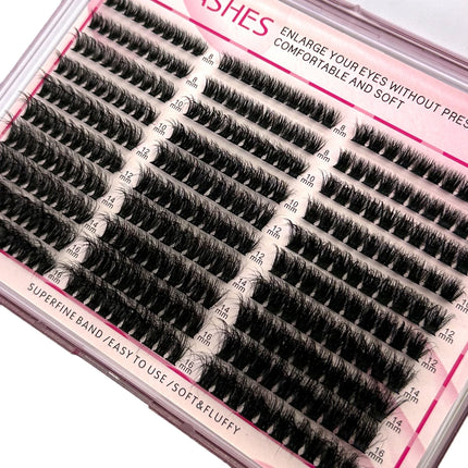 HBZGTLAD DIY Cluster Eyelash Extension 8-16mm Fluffy Thick Lash Clusters 60D80D100D Wispy Individual Eyelash Extension Cluster