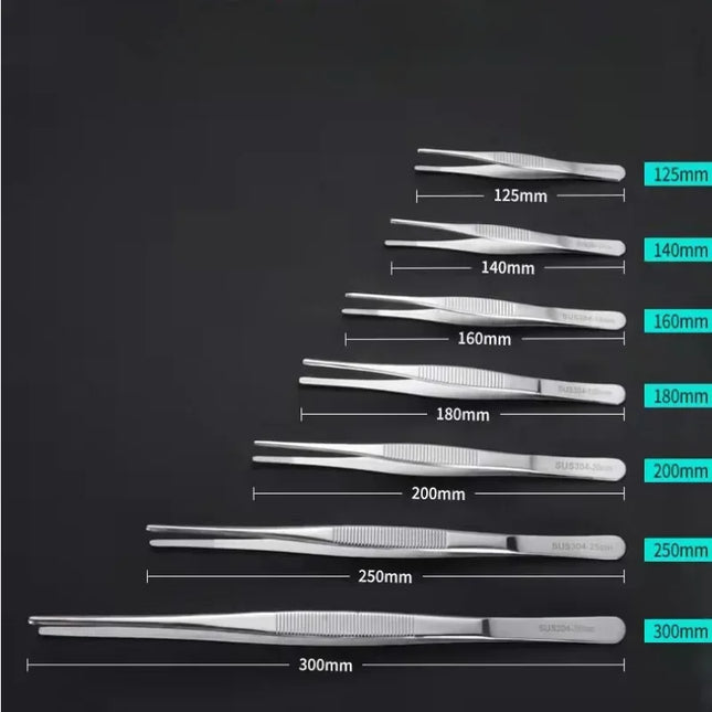 Stainless Multifuctional Steel Elbow Tweezers Aquarium Clip Long Tongs Medical Tweezers Forceps Pet Feeding Tools Non-slip