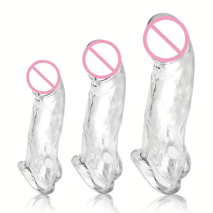 Penis Sleeve Extender Adult Sex Toy Cock Sleeve 3 Sizes Pennis Extender Penis Extension Time Sex Toy Pleasure Tools Couples