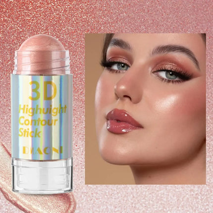 6 Colors 3D Face Brighten Highlighter Bar Cosmetic Face Contour Bronzer Shimmer Highlighter Stick Concealer Cream Makeup tool