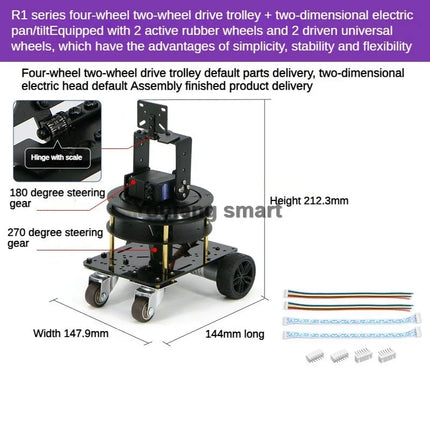 3WD 4WD Car Chassis with Camera Bracket Caster Wheel Encoder Motor Robot Car For Arduino Raspberry Pi Programmable Robot DIY Kit