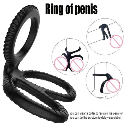 1 Piece SM Male Penis Ring Silicone Semen Delay Ejaculation Reusable Cock Ring Enlargement Lock Sex Toy For Men