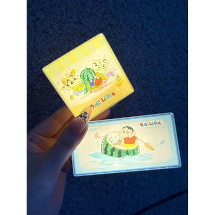 Crayon Shin-chan Nohara Shiro Figure Boochan Kazama Toru Sato Masao Fruit Model Lamp Sign Refrigerator Sticker Blind Box Toy