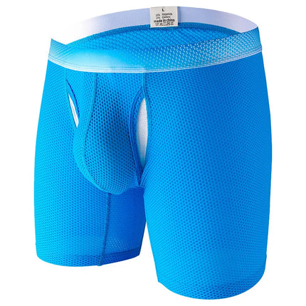 1pcs/2pcs/3pcs Long Leg Boxer Shorts for Men in Breathable Mesh Fabric Sport Underwear