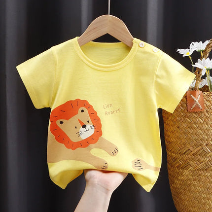 2025 Cotton Children Top For Summer 0-4Y Baby Clothes Cartoon Bears Graphic T Shirts Boys Wear Tees Kids Girls Clothes Korean