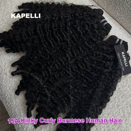 30inch Burmese Curly Hair Bundles 15A Burmese Curly Weave Bundles Deal 100% Raw Human Hair Ocean Spiral Curly Hair Extensions