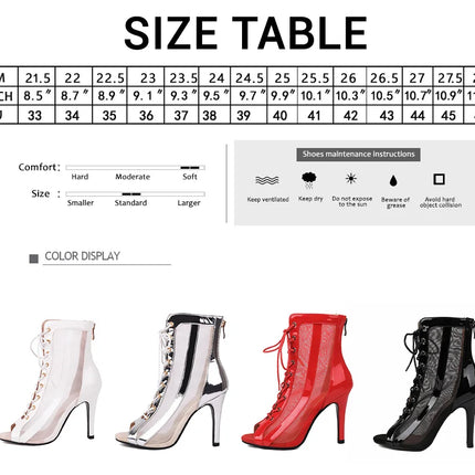Women's Latin Salsa Dance Jazz Dance Shoes Girls Ballroom Dance Club Short Boots Ladies Lace-Up Fashion Fine Sand Dance Boots