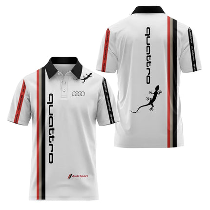 2026 3D Printed Audi Short-Sleeved Polo Shirt High-Quality Casual Sports Fashion T-Shirt Collar Fast Shipping