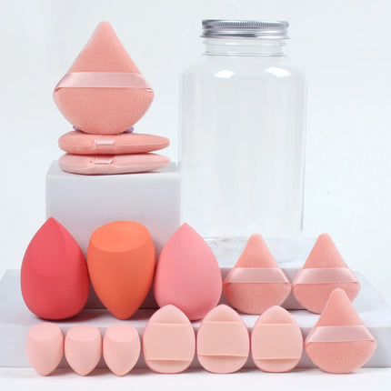 Spring 15 Cans,3 Loose Powder Puffs & 3 Mini Loose Powder Puffs & 3 Mini Makeup Eggs & 3 Mini Air Cushion Puffs, Foundation Mix