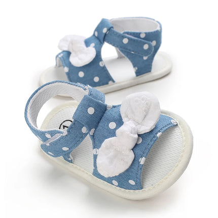 0-18 months cute baby shoes summer small fresh blue bow princess shoes sandals soft and comfortable soles slip walking shoes
