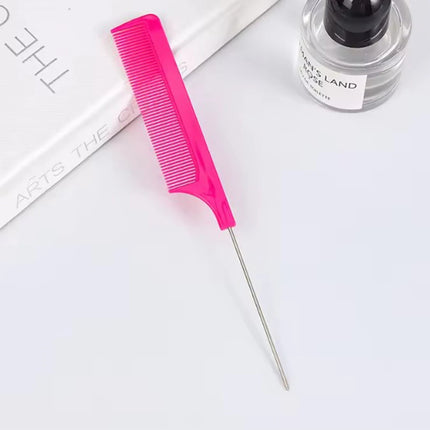 Professional Hair Tail Combs Stainless Steel Salon Cut Styling Comb Spiked Hair Care Styling Tools Barber Accessories Fine Teeth