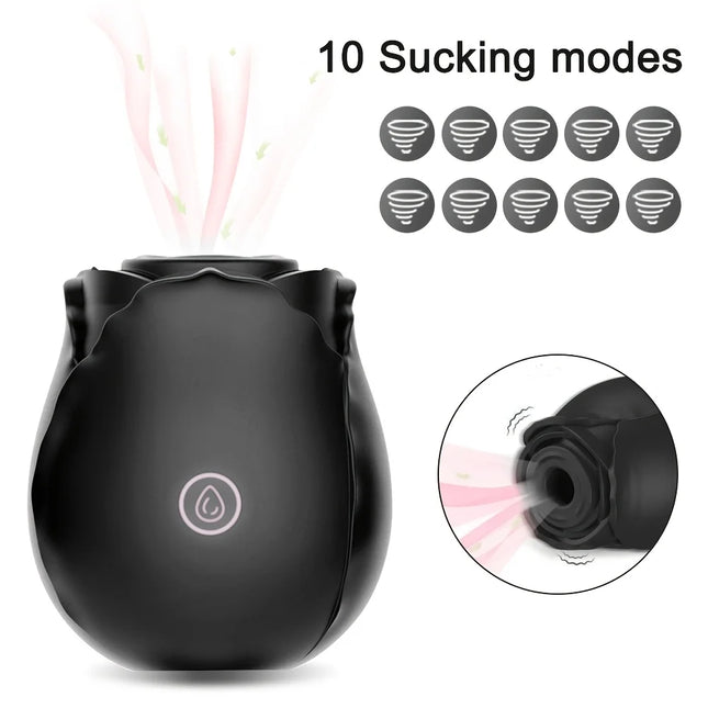 Rose Toy Sucking Vibrator for Women Clitoral Vibrator Nipple Stimulating with 10 Mind-Blowing Modes G Spot Massager Sex Toys