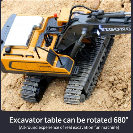 RC Alloy Remote Control Excavator Toy Engineering Vehicle Children's Charging Model Car Playset for Kids Boy Gifts