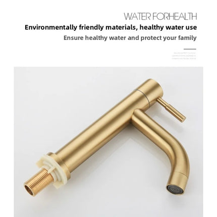SUS 304 Stainless Steel Bathroom Basin Tap Bathroom Faucet GOLD Pillar Basin Tap Torneira Banheiro Vintage Brushed Gold Faucet