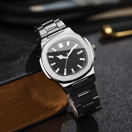 Fashion Square Men Calendar Quartz Watch Luxury Business Watches Mens Clock Reloj Hombre（Without Box）