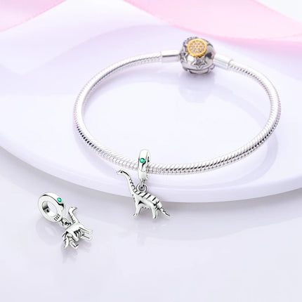 925 Sterling Silver Charms Beads Cute Fire Dragon Shaped Chameleon Charms Fit Original Pendants Bracelet DIY Women Jewelry Gift