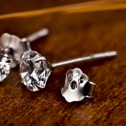 Crystal Zircon Real 925 Sterling Silver Earrings Channel  Cubic Zirconia Silver Stud Earrings for Women Sterling Silver Jewelry