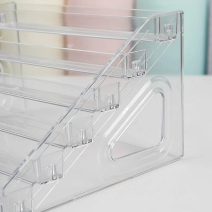 Clear Staircase Display Shelf Easy to View Tiered Figurine Display Rack Slanted Acrylic Organizer Sturdy Retail Fixture for Desk