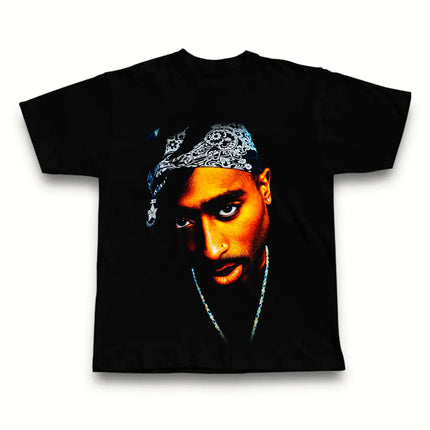 Tupac Shakur Crew Neck Printed T-Shirt Women Men Oversize Fit Short Sleeve Street Harajuku High Quality Cotton Casual Clothing