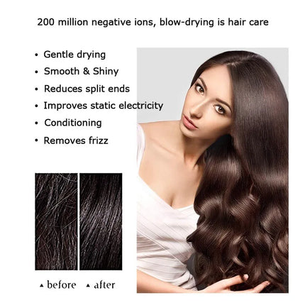 220V High-Speed Hair Dryer Super Leafless Hair Dryer Personal Hair Care Styling Negative Ion  Portable Fast-Drying Hair Dryer