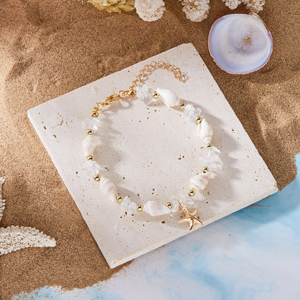 Boho Irregular Gravel Beaded Stone Anklets For Women Summer Ocean Beach Handmade Ankle Bracelet Foot Leg Chain Gift Accessories