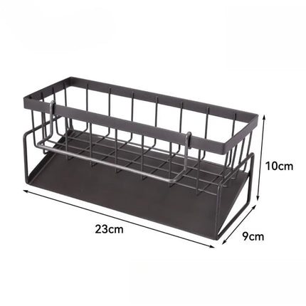 Metal Kitchen Sink Organizer Heavy Duty Caddy Countertop Sponge Holder with Drain Tray for Dish Soap and Scrubber Storage