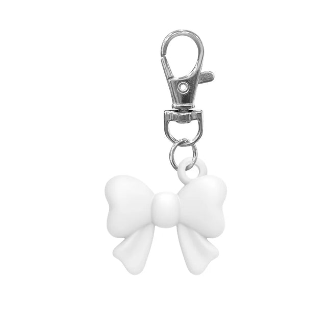 Silicone Lip Balm Holder Bowknot with Keyring Lipgloss Sleeve Portable Colorful Keychain Lip Gloss Cap for Summer Fridays