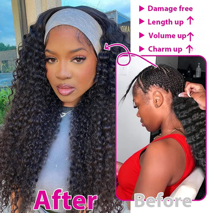 Luvin Curly Bundles Human Hair 30 34 Inch Deep Wave Raw 1 3 4 Hair Bundles Unprocessed Double Weft Hair Extensions Weave