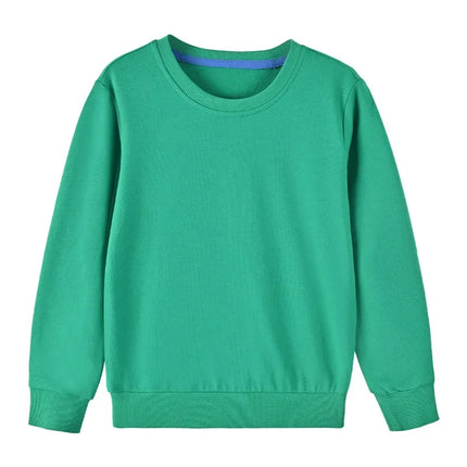 Autumn Children's Hoodies Tops Colorful Clothes Toddler Baby Kids Boys Girls Cotton Casual Solid Plain Sweatshirt 3-10Years