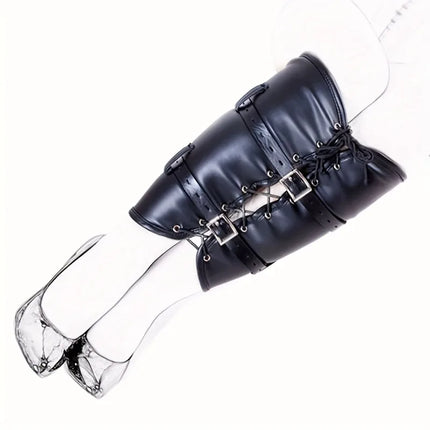 Bondage BDSM Restraints Role Play Hands Wrists Arm Leg Binder Hood Mask Faux Leather Tight Single Glove Adult Costumes Sex Toys