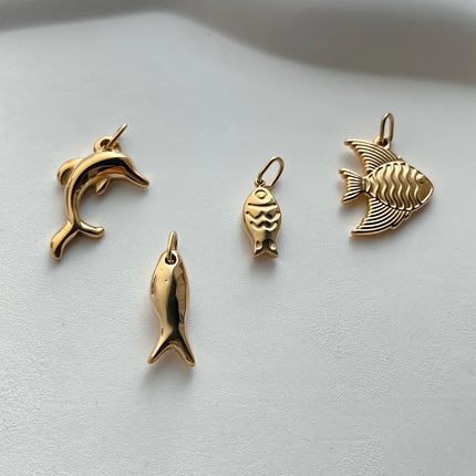 Stainless Steel charms Ocean shell conch golden pendant Summer beach Handmade Necklace Bracelet DIY charms for jewelry making
