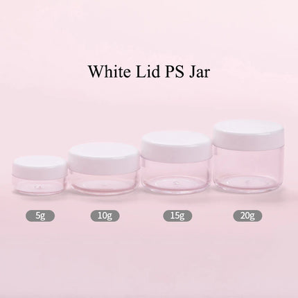 10/50/100pcs Empty Plastic Jar 5G 10G 20G Ps Jars Serum Pots Eye Cream Case Makeup Container Lip Balm Cans Cosmetic ZM003