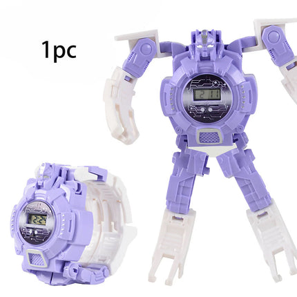 Funny and creative watch transformation robot electronic watch, cartoon children's cool watch surprise toy