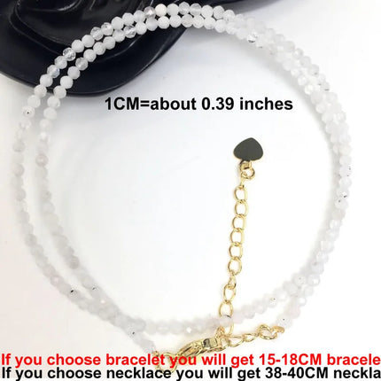 Natural Stone Beads Necklaces bracelet 2-3MM Faceted Round Quarts Tourmalins Mini Beads Necklaces For Women Jewelry Gifts