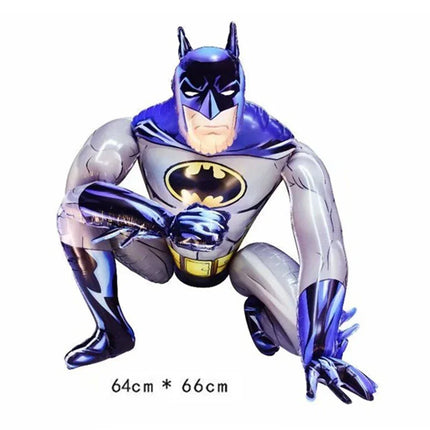6pcs Cartoon Batman Superhero Baby Shower Boy Balloons Set Number Foil Balloons Children's Birthday Party Balloons Supplies