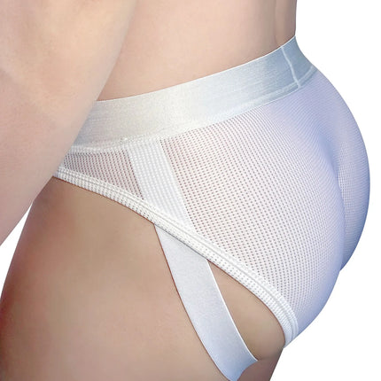 Men Cockstrap Underwear Sexy Man Bulge Pouch Briefs Cock Ring Lingerie Mesh Sheer Panties Jockstrap Cockring O-Ring