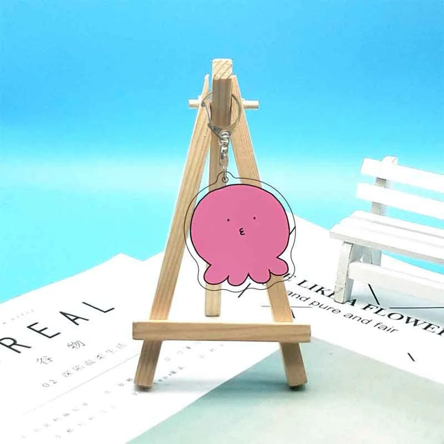 Anime Takopi’s Original Sin Cosplay Keychain Kawaii Pink Octopus Acrylic Pendant Key Chain Keyring Bag Accessories Prop Gift