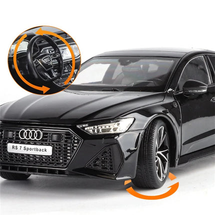 1:18 Key Remote Control Version AUDI RS7 Alloy Sports Car Model Diecast Metal Racing Vehicle Car Model Sound Light Kids Toy Gift