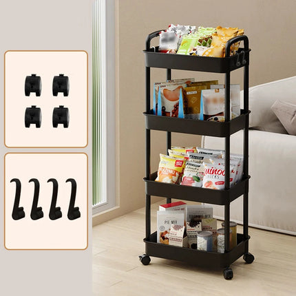 Household Cart Floor Storage Rack, Multi-Functional Kitchen Storage Cart, Movable Storage With Wheels, Multi-Scene Application